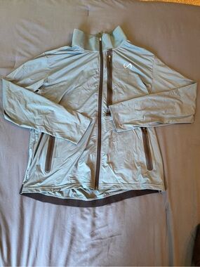Fabletics Sage Green Full-Zip Jacket
